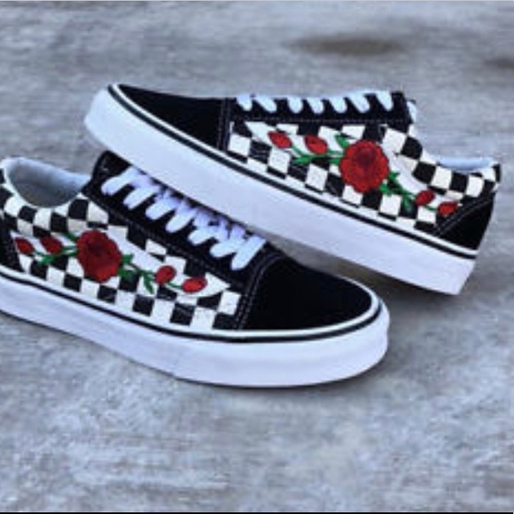 checkerboard vans custom